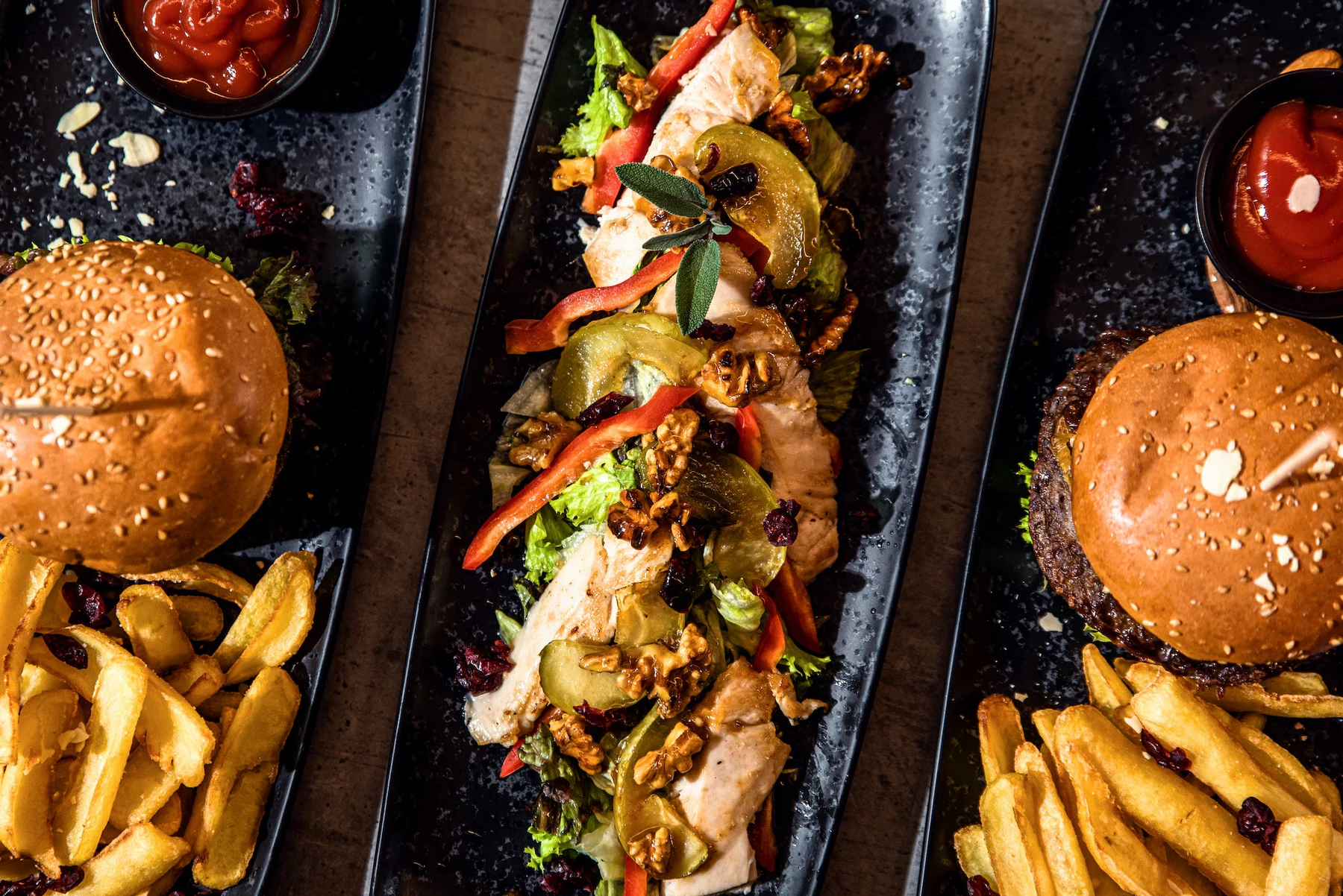 Food on a restaurant table